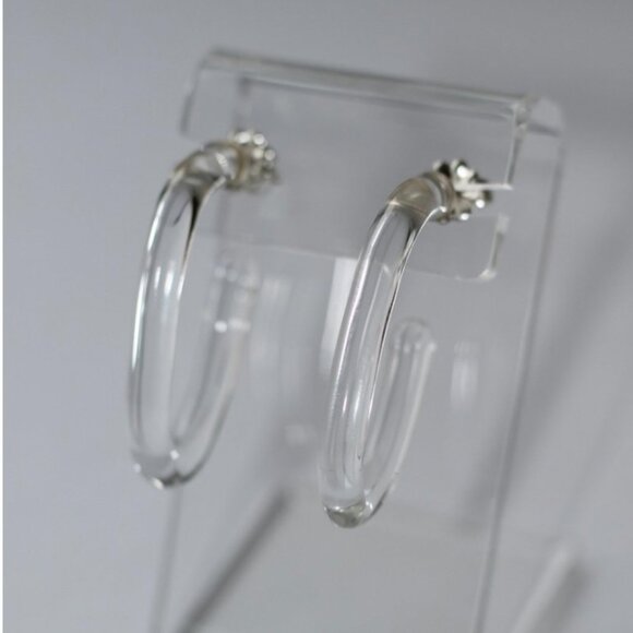 Leigh Miller Small Clear Glass Hoops - Picture 1 of 4